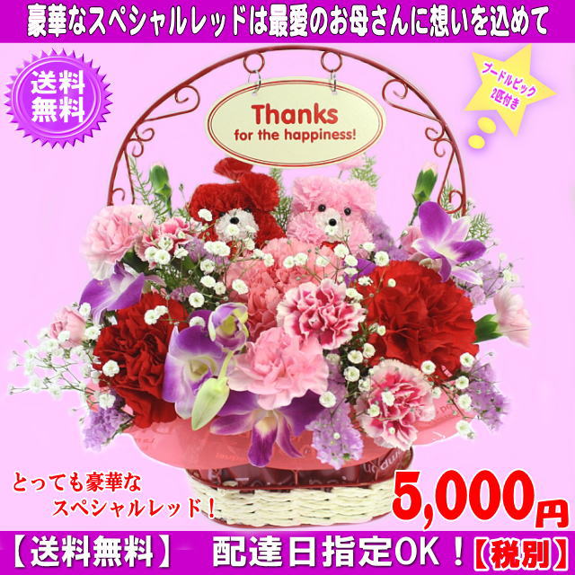 母の日オススメ!プードル2匹付き!スペシャルアレンジ